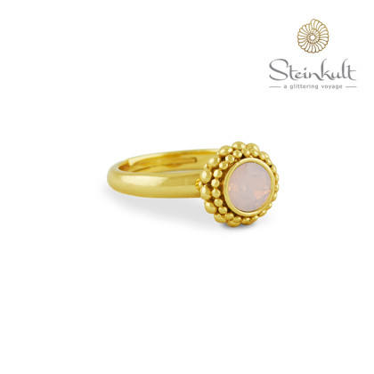 Ring "Sheila" with round Swarovski Rosewater Opal