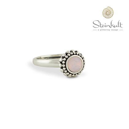 Ring "Sheila" with round Swarovski Rosewater Opal