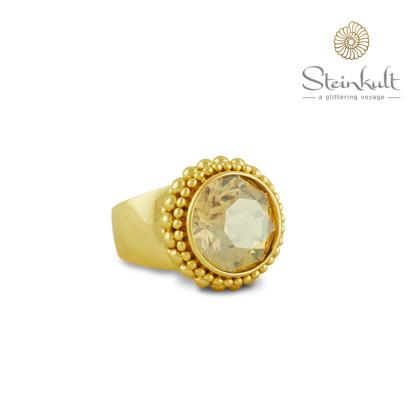 Ring "Sheila" Large with round Swarovski Crystal Golden Shadow