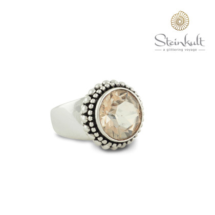 Ring "Sheila" Large with round Swarovski Crystal Golden Shadow