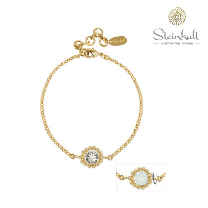 Bracelet "Sheila" Swarovski Crystal + White Opal