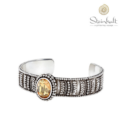 Cuff "Brenda" Swarovski Oval Crystal Golden Shadow