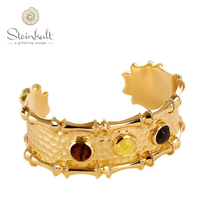 Mia Cuff golden plated with semiprecious stones