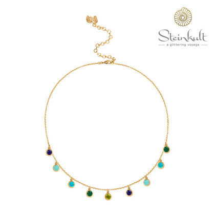 Statement Necklace Delphia with dangling semiprecious stones