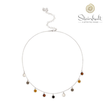 Statement Necklace Delphia with dangling semiprecious stones