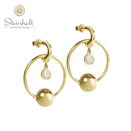 Delphia medium double Hoop earring Pearl