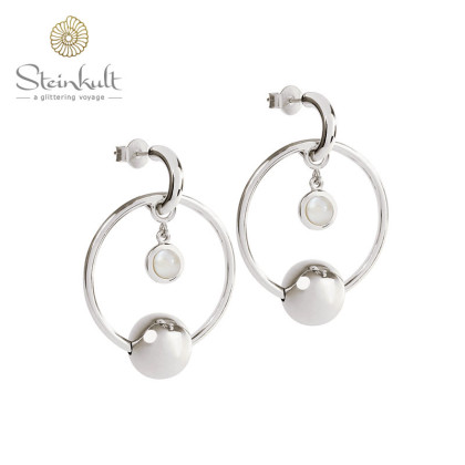 Delphia medium double Hoop earring Pearl