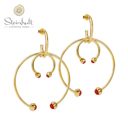 Delphia XL Dlouble Earhoops Red Onyx