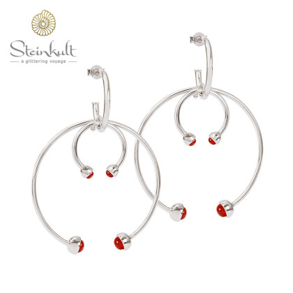 Delphia XL Double Earhoops Red Onyx