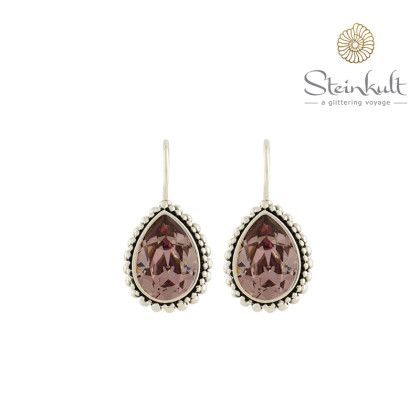 Earrings "Amber" Swarovski Crystal Antique Pink