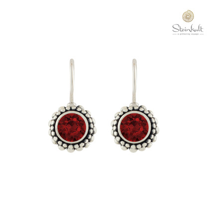 Earrings "Sheila" with round Swarovski Siam