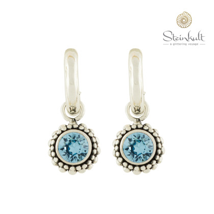 Hoops "Sheila" with round Swarovski Aquamarine