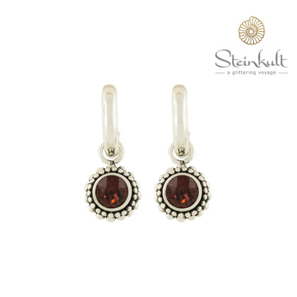 Hoops "Sheila" with round Swarovski Burgundy