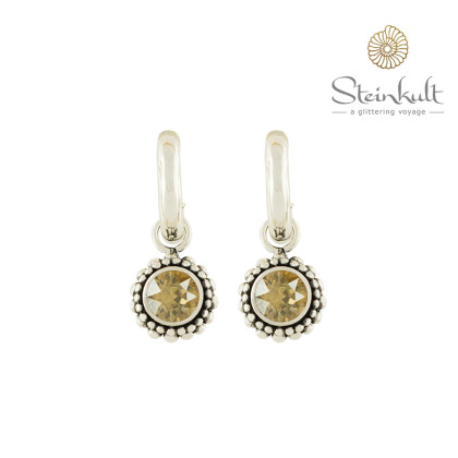 Hoops "Sheila" with round Swarovski Crystal Golden Shadow