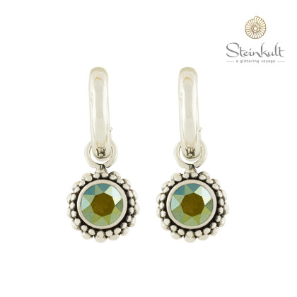 Hoops "Sheila" with round Swarovski Crystal Iridiscent Green