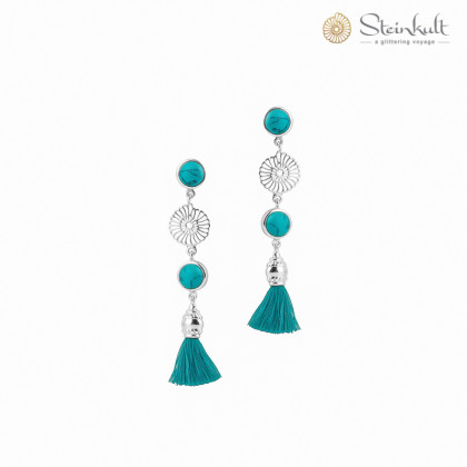 Earrings Turquoise with tassel "Hannah"