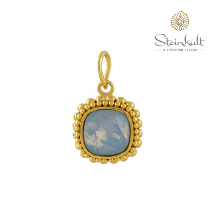 Pendant "Aisha" square Swarovski Air Blue Opal