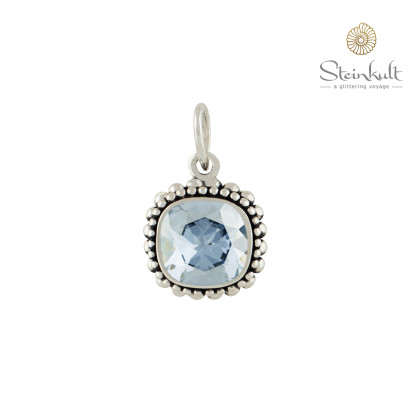 Pendant "Aisha" square Swarovski Crystal Blue Shade