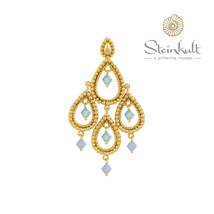 Pendant "Tanya" with round Swarovski Air Blue Opal / Aquamarine