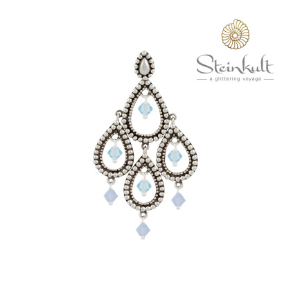 Pendant "Tanya" with round Swarovski Air Blue Opal / Aquamarine