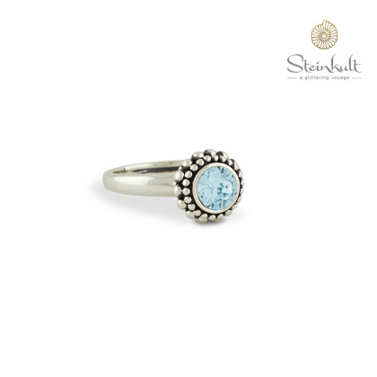 Ring "Sheila" with round Swarovski Aquamarine

