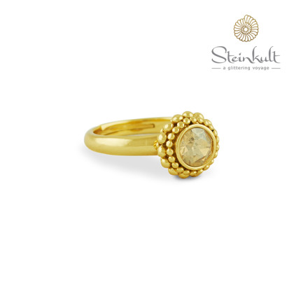 Ring "Sheila" with round Swarovski Crystal Golden Shadow
