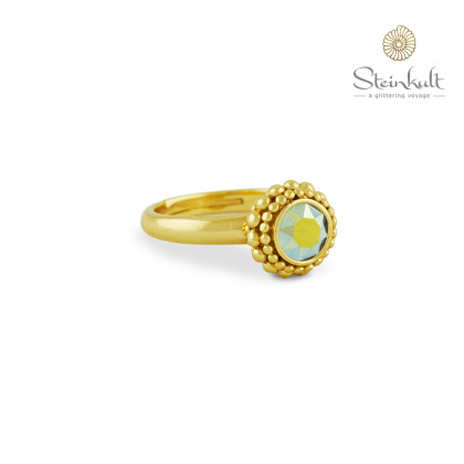 Ring "Sheila" with round Swarovski Crystal Iridiscent Green

